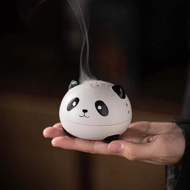 Buddha Stones Carino Panda Guarigione Ceramica Bruciatore di Incenso Decorazione da Scrivania