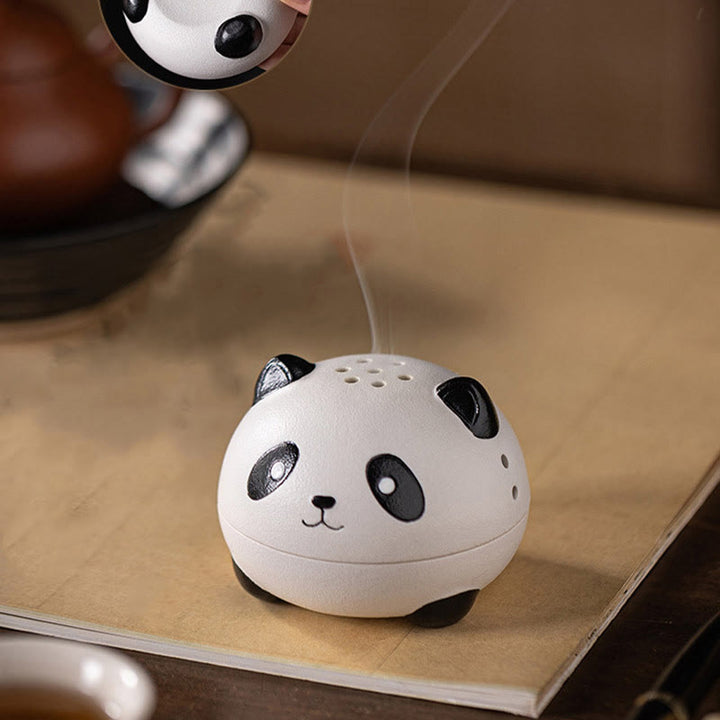 Buddha Stones Carino Panda Guarigione Ceramica Bruciatore di Incenso Decorazione da Scrivania