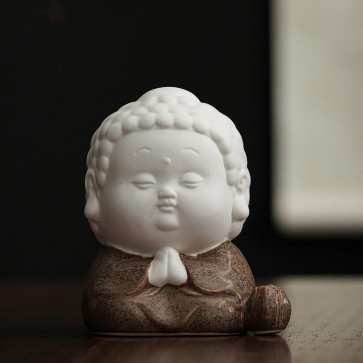 Buddha Stones Buddha seduto in piedi reclinato in ceramica bruciatore di incenso curativo decorazione da scrivania