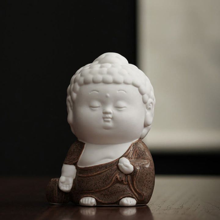 Buddha Stones Buddha seduto in piedi reclinato in ceramica bruciatore di incenso curativo decorazione da scrivania