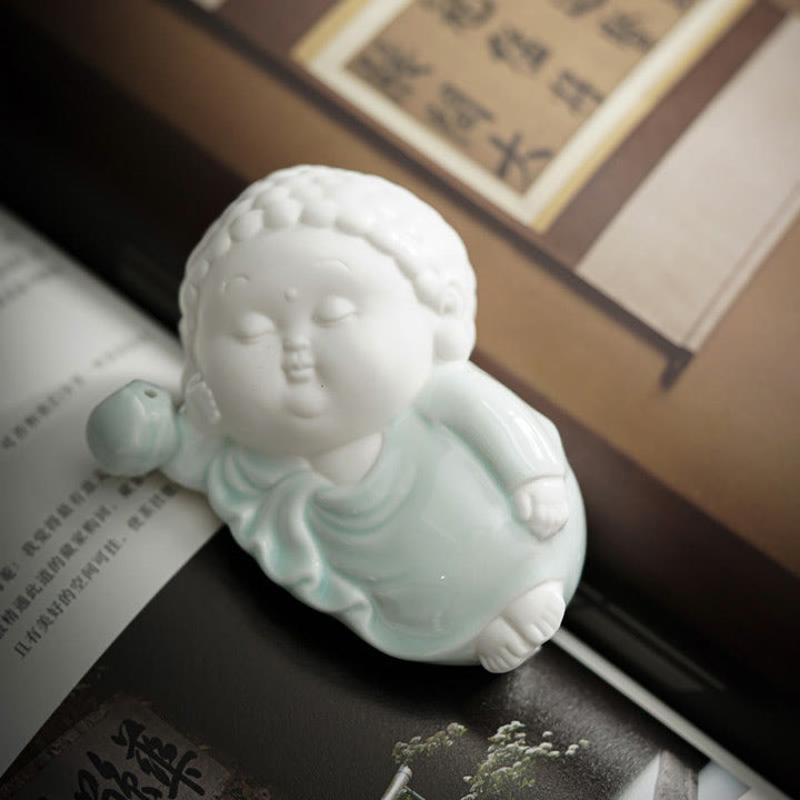 Buddha Stones Buddha seduto in piedi reclinato in ceramica bruciatore di incenso curativo decorazione da scrivania