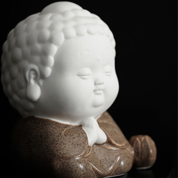 Buddha Stones Buddha seduto in piedi reclinato in ceramica bruciatore di incenso curativo decorazione da scrivania
