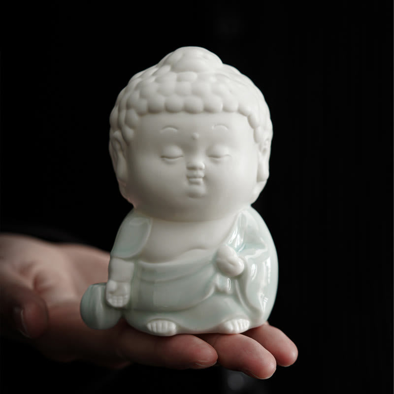 Buddha Stones Buddha seduto in piedi reclinato in ceramica bruciatore di incenso curativo decorazione da scrivania
