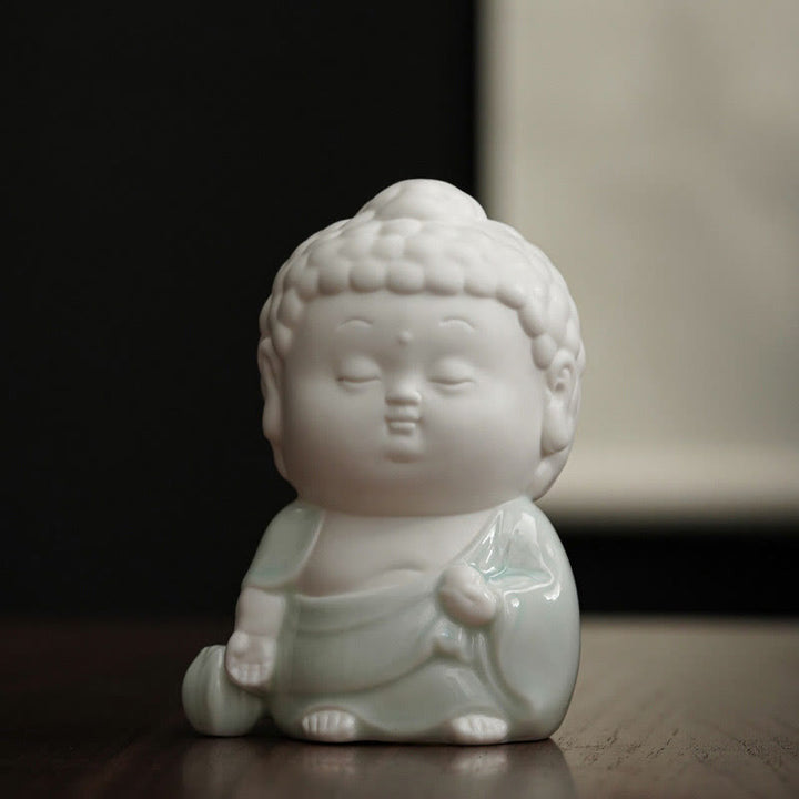 Buddha Stones Buddha seduto in piedi reclinato in ceramica bruciatore di incenso curativo decorazione da scrivania