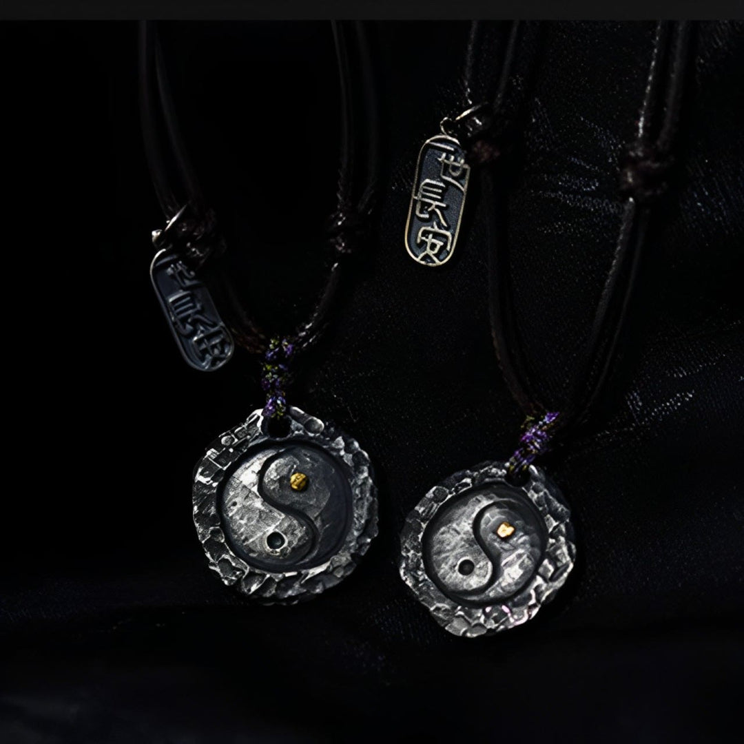 Ciondolo con collana di armonia di design Tai Chi Yin Yang in argento sterling 999 Buddha Stones - image 12