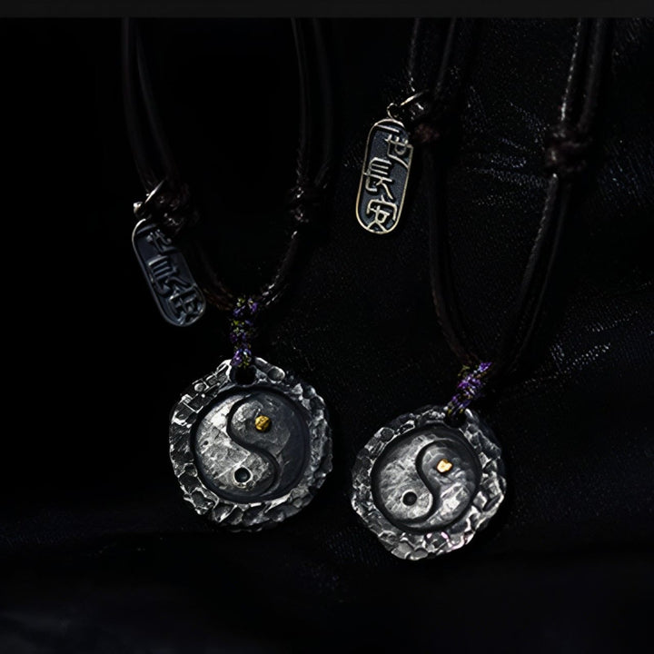 Ciondolo con collana di armonia di design Tai Chi Yin Yang in argento sterling 999 Buddha Stones - image 12