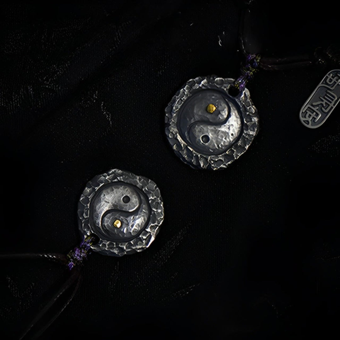 Ciondolo con collana di armonia di design Tai Chi Yin Yang in argento sterling 999 Buddha Stones - image 12