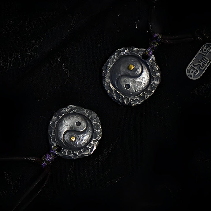 Ciondolo con collana di armonia di design Tai Chi Yin Yang in argento sterling 999 Buddha Stones - image 12