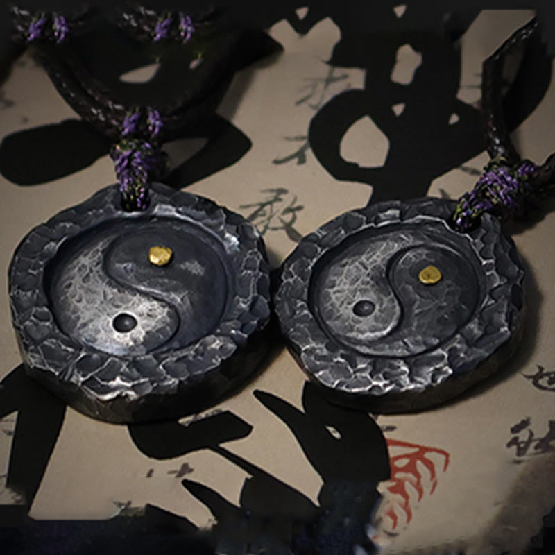 Ciondolo con collana di armonia di design Tai Chi Yin Yang in argento sterling 999 Buddha Stones - image 14