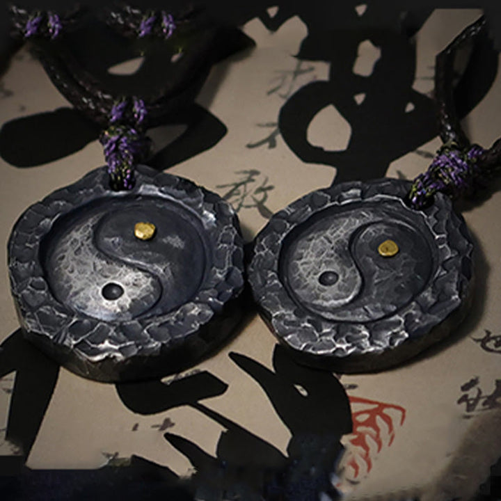 Ciondolo con collana di armonia di design Tai Chi Yin Yang in argento sterling 999 Buddha Stones - image 14