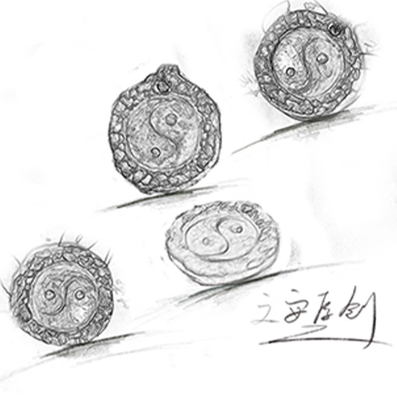 Ciondolo con collana di armonia di design Tai Chi Yin Yang in argento sterling 999 Buddha Stones - image 8