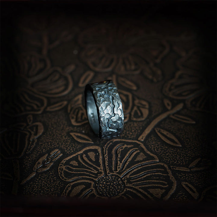 Anello in argento sterling 999 Buddha Stones simbolo dell'equilibrio Yin Yang
