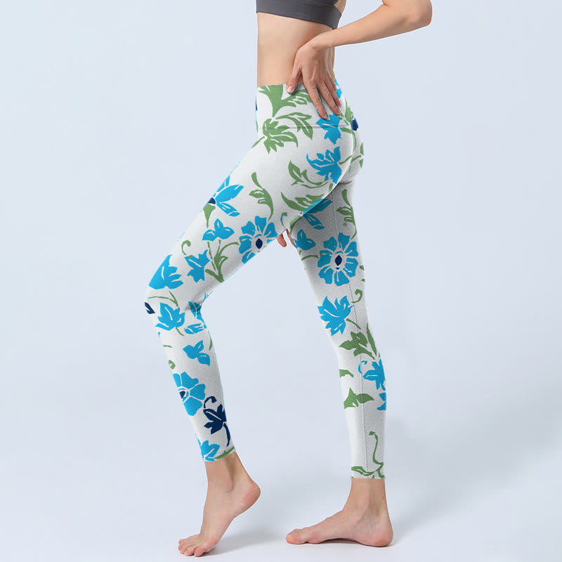 Leggings da palestra con stampa Buddha Stones Blossom Leaves, pantaloni da yoga da donna - image 3