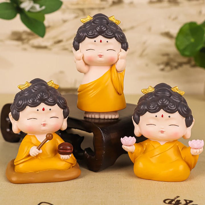Buddha Stones Meditazione Loto Amitabha Buddha Statua in resina Compassione Decorazione per la casa