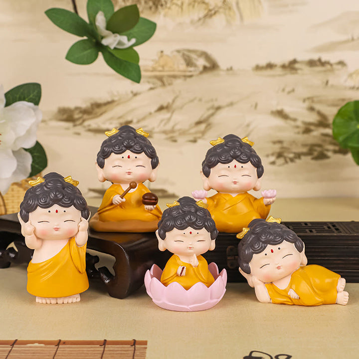 Buddha Stones Meditazione Loto Amitabha Buddha Statua in resina Compassione Decorazione per la casa