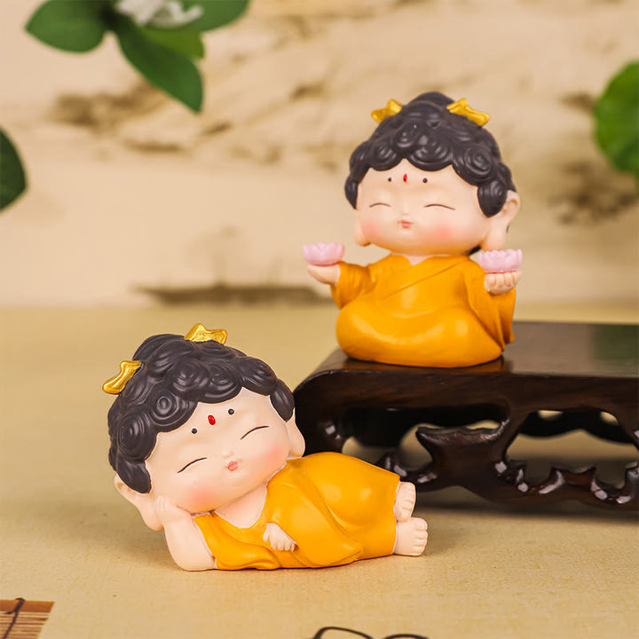 Buddha Stones Meditazione Loto Amitabha Buddha Statua in resina Compassione Decorazione per la casa