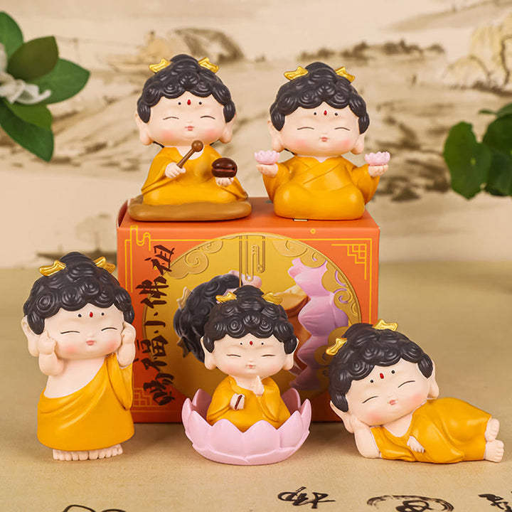 Buddha Stones Meditazione Loto Amitabha Buddha Statua in resina Compassione Decorazione per la casa