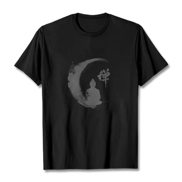 Maglietta in cotone con motivo Buddha Stones in meditazione - Nero - 2XL - image 5