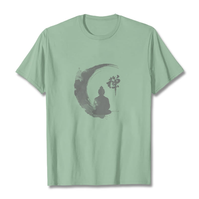Maglietta in cotone con motivo Buddha Stones in meditazione - Verde pallido - 2XL - image 12