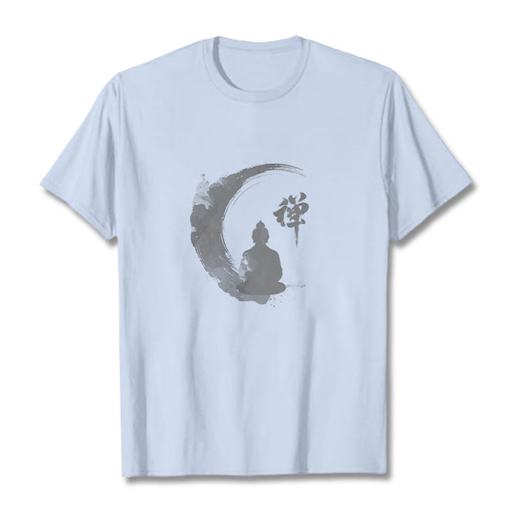 Maglietta in cotone con motivo Buddha Stones in meditazione - Ciano chiaro - 2XL - image 18