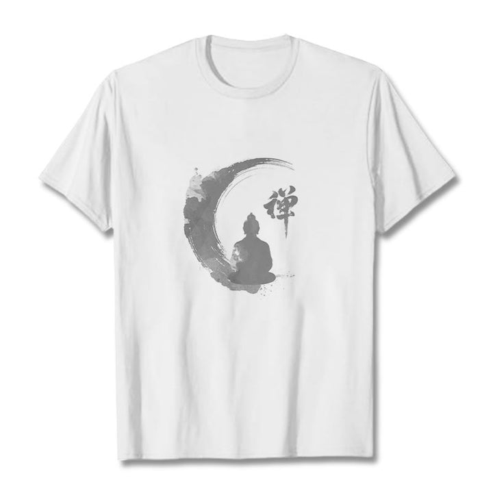 Maglietta in cotone con motivo Buddha Stones in meditazione - Bianco - 2XL - image 0