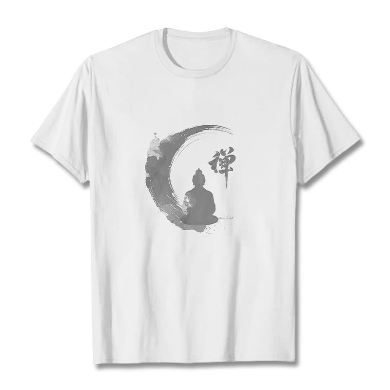 Maglietta in cotone con motivo Buddha Stones in meditazione - Bianco - 2XL - image 1