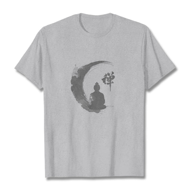 Maglietta in cotone con motivo Buddha Stones in meditazione - Grigio chiaro - 2XL - image 20