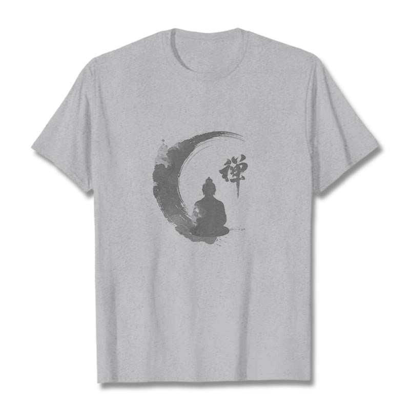 Maglietta in cotone con motivo Buddha Stones in meditazione - Grigio chiaro - 2XL - image 19