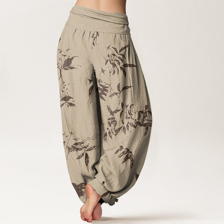 Pantaloni harem elastici in vita da donna con motivo a rami Buddha Stones - image 2