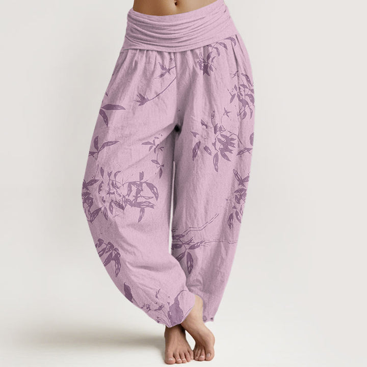 Pantaloni harem elastici in vita da donna con motivo a rami Buddha Stones - Rosa - US22, UK/AU26, EU54 (6XL) - image 8