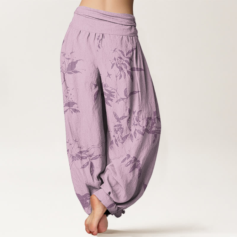 Pantaloni harem elastici in vita da donna con motivo a rami Buddha Stones - image 10