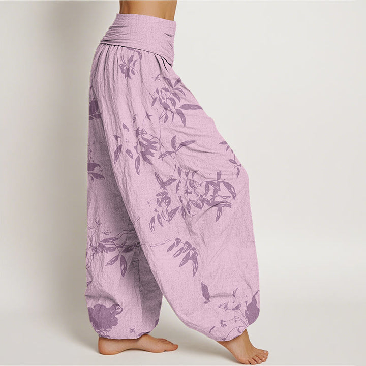 Pantaloni harem elastici in vita da donna con motivo a rami Buddha Stones - image 8