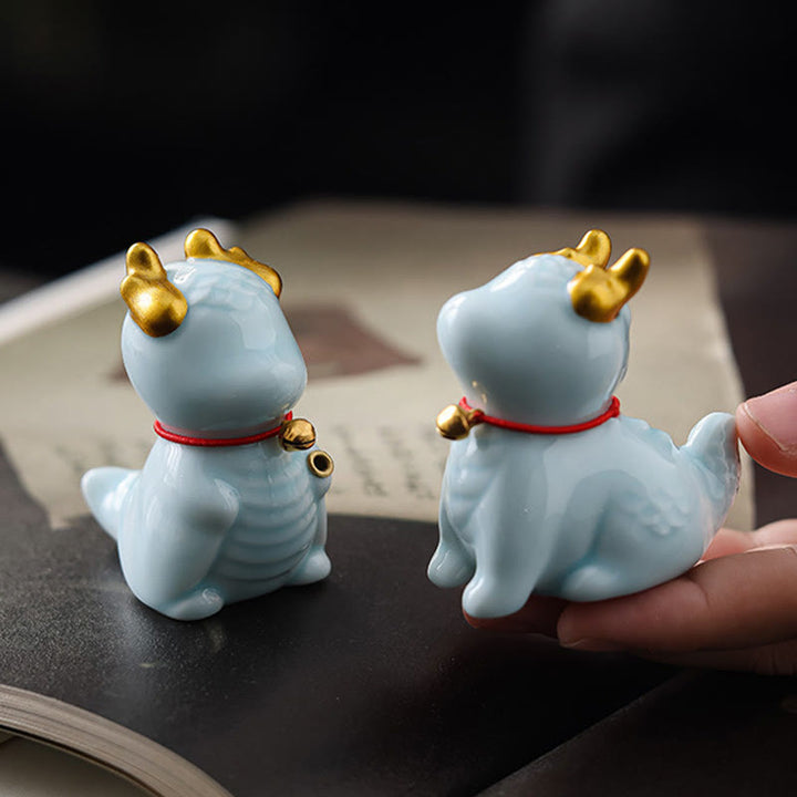 Buddha Stones Dragon Bell Guarigione Bruciatore di incenso in ceramica Decorazione da scrivania