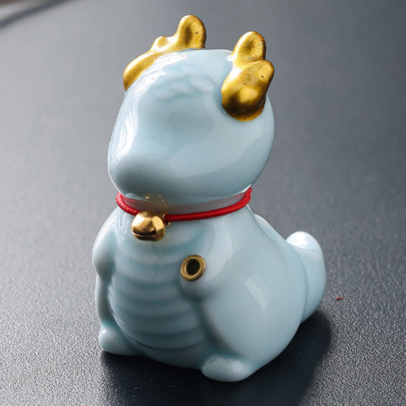 Buddha Stones Dragon Bell Guarigione Bruciatore di incenso in ceramica Decorazione da scrivania