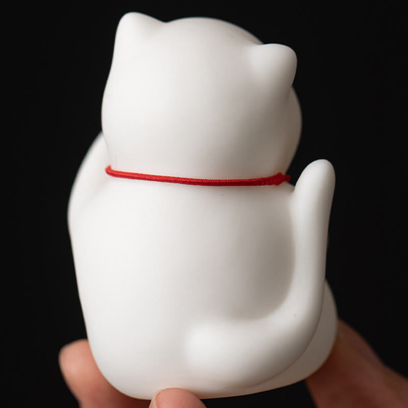Buddha Stones Campana di gatto Tappetino di bambù Bruciatore di incenso in ceramica curativo Decorazione da scrivania
