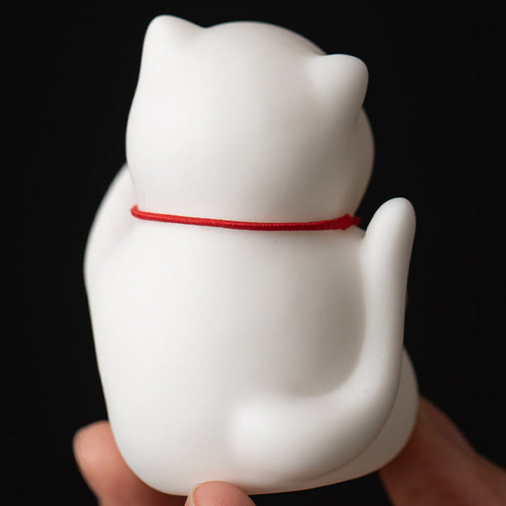 Buddha Stones Campana di gatto Tappetino di bambù Bruciatore di incenso in ceramica curativo Decorazione da scrivania