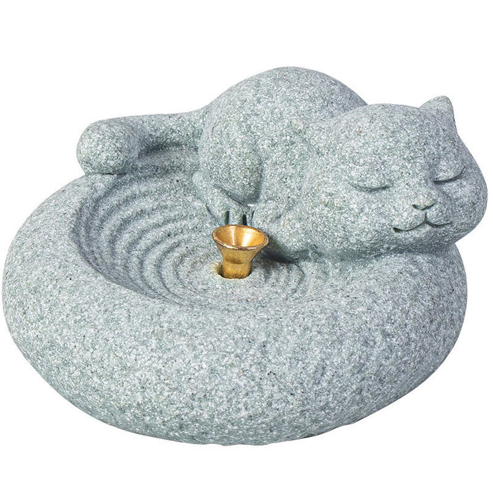 Buddha Stones Carino Gatto Pigro in Piedi Bruciatore di Incenso Guarigione Decorazione da Scrivania