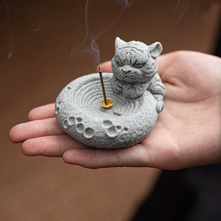 Buddha Stones Zodiaco cinese Bruciatore di incenso curativo Decorazione da scrivania