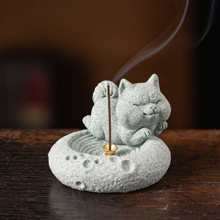 Buddha Stones Zodiaco cinese Bruciatore di incenso curativo Decorazione da scrivania