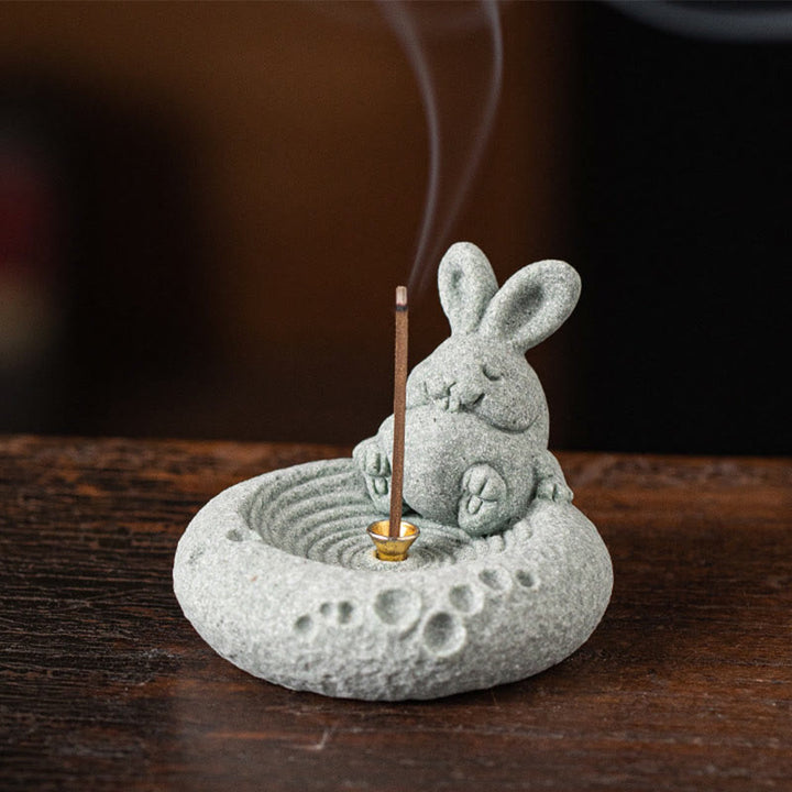 Buddha Stones Zodiaco cinese Bruciatore di incenso curativo Decorazione da scrivania