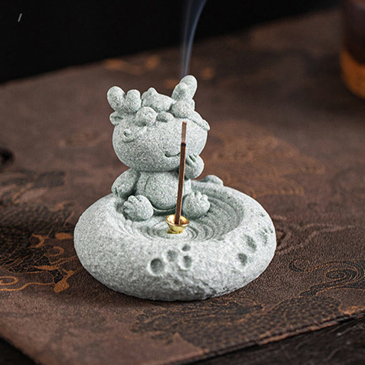 Buddha Stones Zodiaco cinese Bruciatore di incenso curativo Decorazione da scrivania