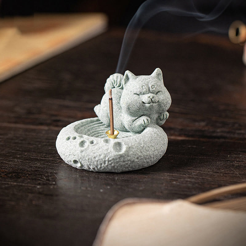 Buddha Stones Zodiaco cinese Bruciatore di incenso curativo Decorazione da scrivania