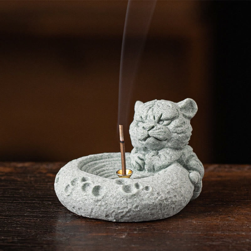 Buddha Stones Zodiaco cinese Bruciatore di incenso curativo Decorazione da scrivania