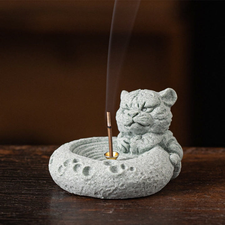 Buddha Stones Zodiaco cinese Bruciatore di incenso curativo Decorazione da scrivania