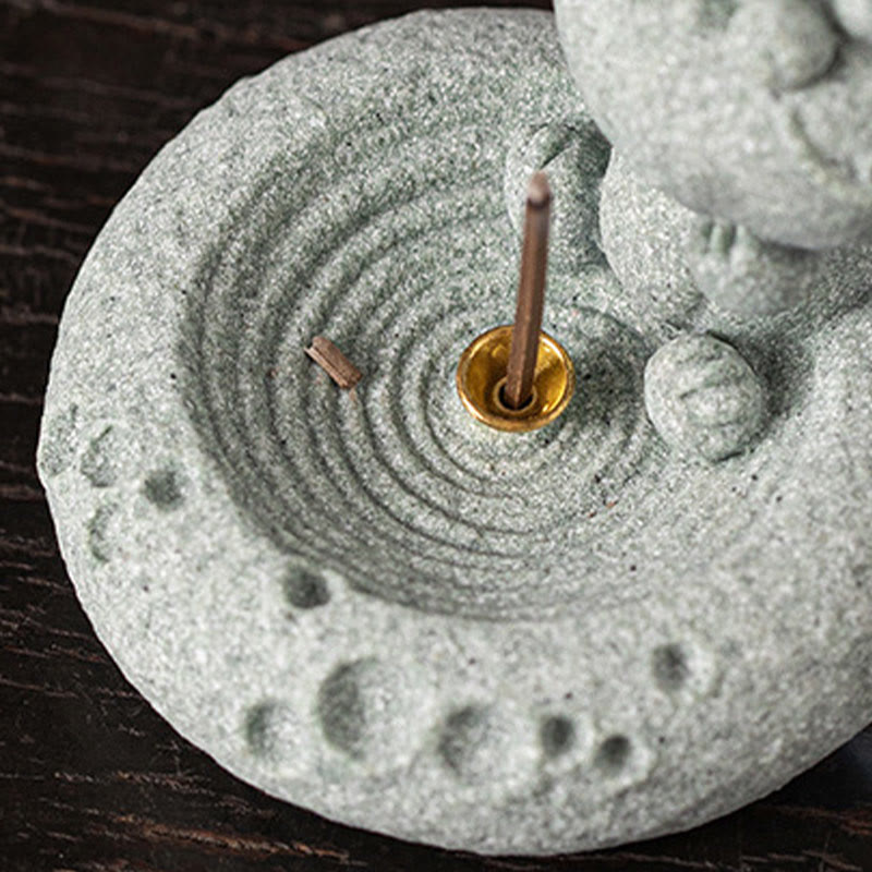 Buddha Stones Zodiaco cinese Bruciatore di incenso curativo Decorazione da scrivania