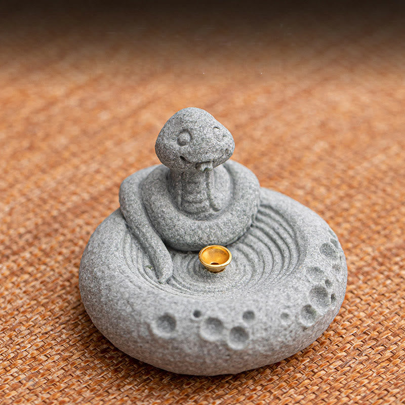 Buddha Stones Zodiaco cinese Bruciatore di incenso curativo Decorazione da scrivania
