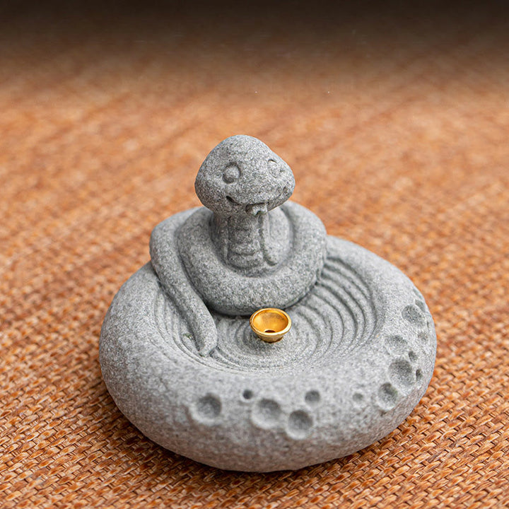 Buddha Stones Zodiaco cinese Bruciatore di incenso curativo Decorazione da scrivania