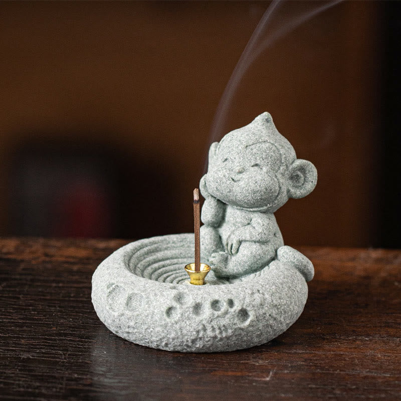 Buddha Stones Zodiaco cinese Bruciatore di incenso curativo Decorazione da scrivania