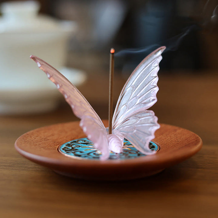 Buddha Stones Butterfly Guarigione Incenso Bruciatore Decorazione Scrivania