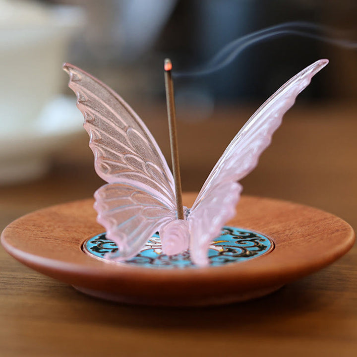 Buddha Stones Butterfly Guarigione Incenso Bruciatore Decorazione Scrivania